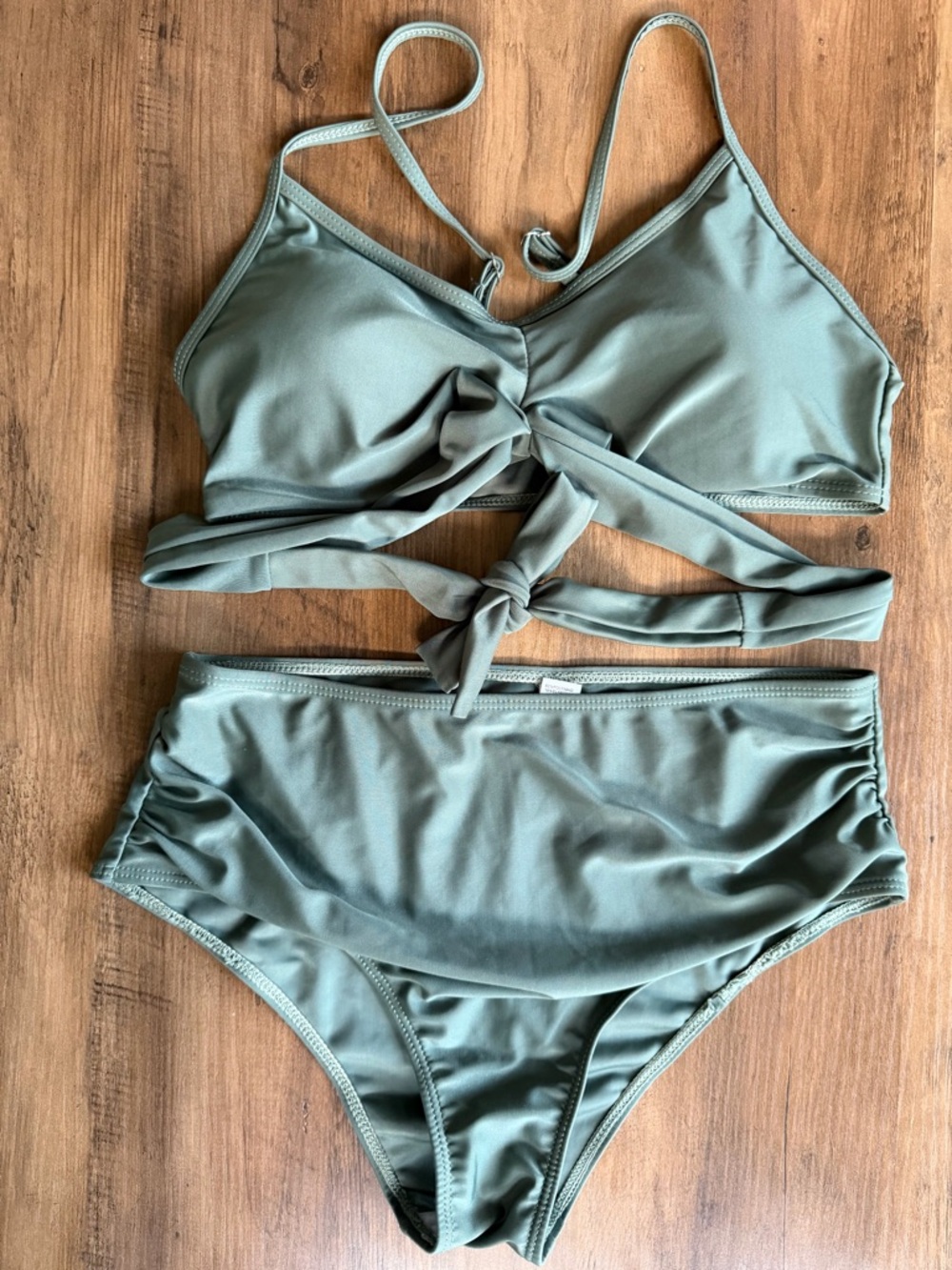 Sage Green Tie-Back Bikini Set Large